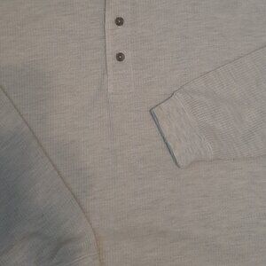 Alpine Lakes Waffle Weave Henley Gray Long Sleeve Size L